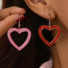 Wholesale Valentine's Day Multi colored Sparkling Hollow Love Acrylic Earrings