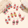 Wholesale Mother's Day Wooden Earrings Sports Baseball Shiny Earrings Bow Jewelry
