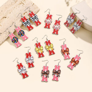 O1CN01uhocud2KAqOPCbhbr_2209316649517-0-cib Wholesale Mother's Day Wooden Earrings Sports Baseball Shiny Earrings Bow Jewelry