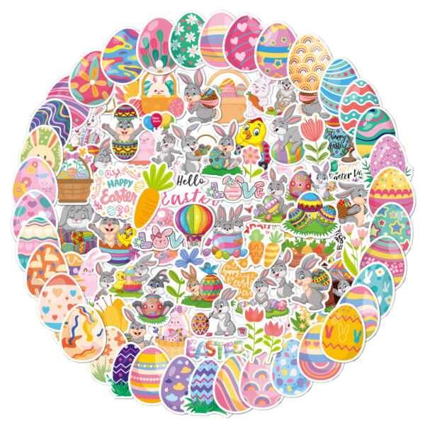 Wholesale 100pcs Easter Egg Series Waterproof Vinyl Stickers