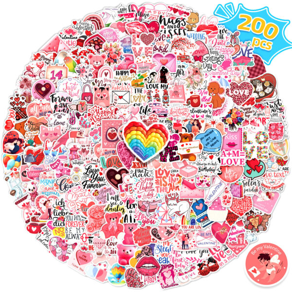 Wholesale 50-200 Valentine's Day Stickers, Love Wedding Valentine's Day Stickers