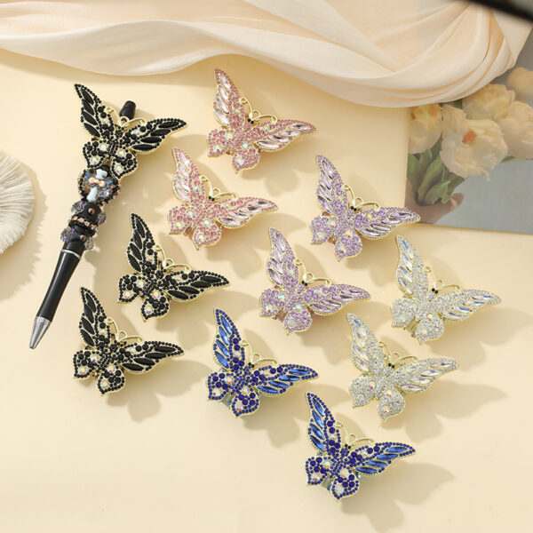 Wholesale 10pcs Alloy Spot Drill Butterfly Beads Bulk Beaded Jewelry Accessories