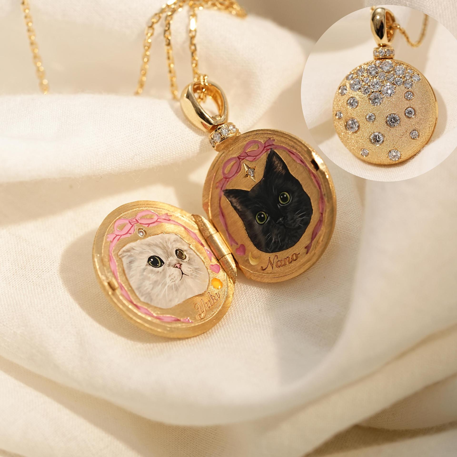 Wholesale Opening and closing photo album moon stars necklace
