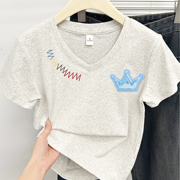 Wholesale Colorful Crown sequin embroidery DIY Patches