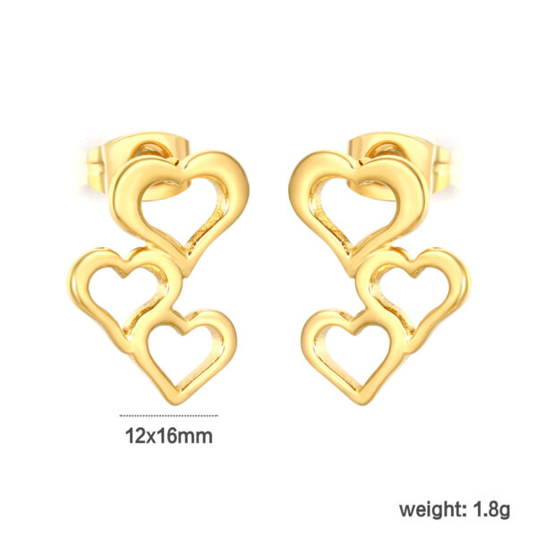 O1CN01uqlT9e1V7bGqUGEYR_2214103262606-0-cib Wholesale 18k Gold-Plated Irregular Hollow Heart Earrings for Women