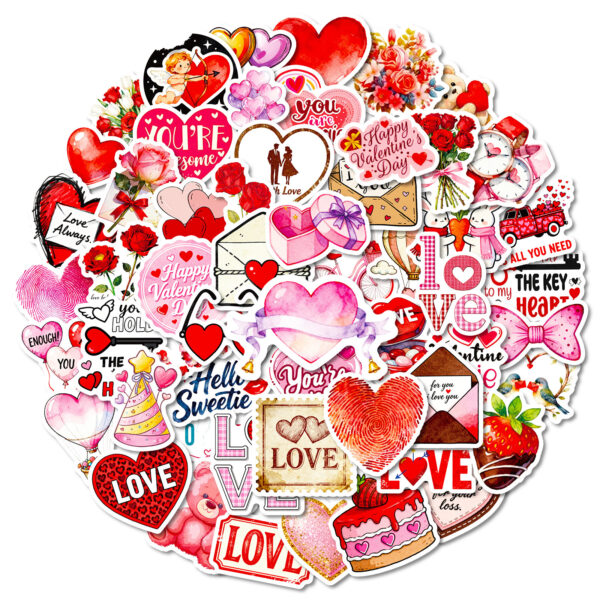 Wholesale 56pcs Valentine's Day Series Creative Graffiti Stickers