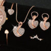 O1CN01usYta5219wzfwyghu_2210199746943-0-cib Wholesale Heart-Shaped Clavicle Necklace Earrings Ring Bracelet Jewelry Set