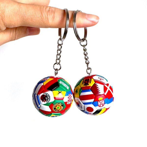 Wholesale Multinational Flag Football Sports Commemorative Keychain