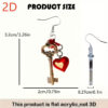 Wholesale Valentine's Day Red Key Acrylic Earrings