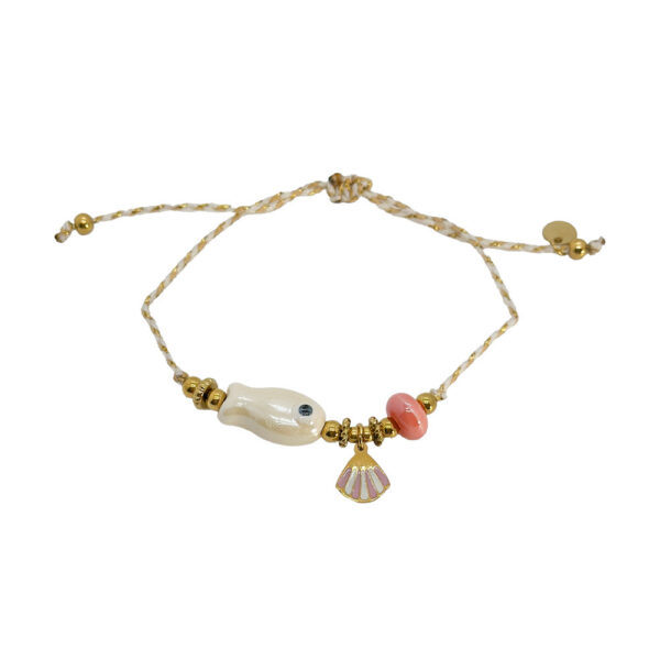 O1CN01uuTZpH2DNwU4koVx7_2216336188598-0-cib Wholesale Ocean Style Small Fish Ceramic Pendant Adjustable Titanium Steel Bracelets