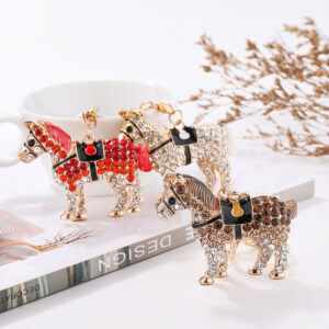 Wholesale Rhinestone Zodiac Keychain Horse Alloy Inlaid with Rhinestones