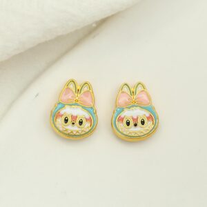 Blue bow-shaped fabric spacer beads