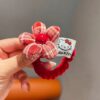 Wholesale Red checkered flower elastic cute headband