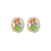 Wholesale Enamel inlaid diamond flower butterfly earrings