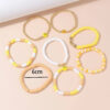 Wholesale bright yellow 8-piece sethandmade soft pottery bracelet