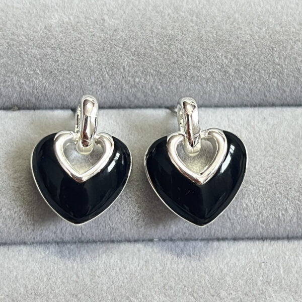 Wholesale Heart shaped Double-sided Glaze Drop Earrings