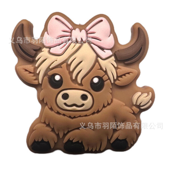 O1CN01uyWac71gWkd0hP7cH_2214318854150-0-cib Wholesale 10pcs Cartoon Animal Cow Silicone Beads