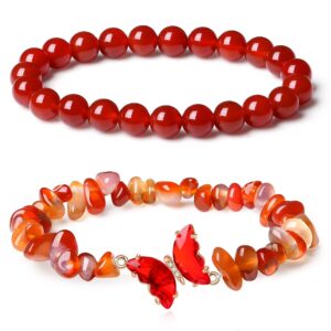 Red agate / Real crystal