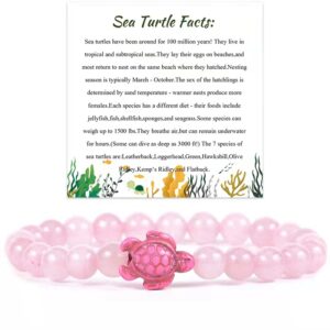 Rose quartz turtle bracelet