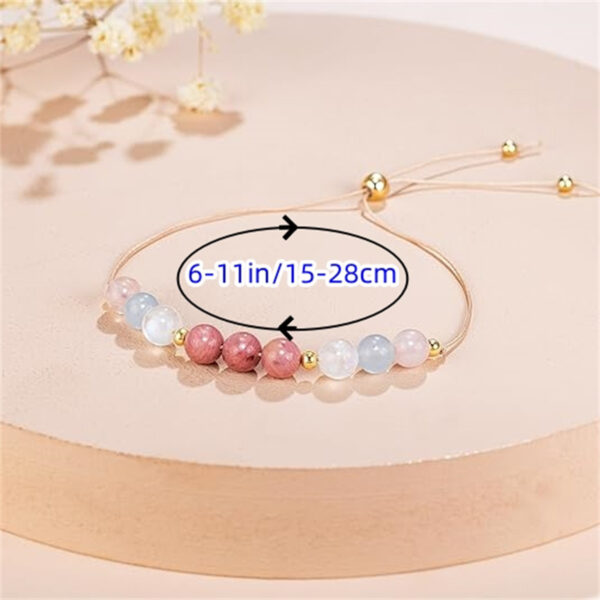 Wholesale Natural stone red patterned stone bead adjustable healing bracelet