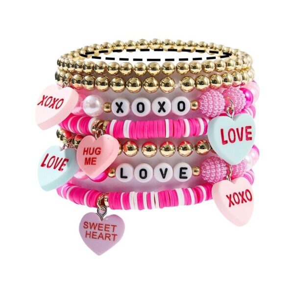 O1CN01v39jo31Gbcu7vHbB7_2219120010641-0-cib Wholesale Valentine's Day Love Tab Soft y Letter Beaded Pink Bracelet