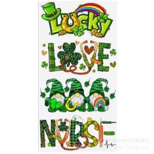 St. Patrick's Day Series Transparent Crystal Water Cup Waterproof Sticker suit (4 Pieces/Set)