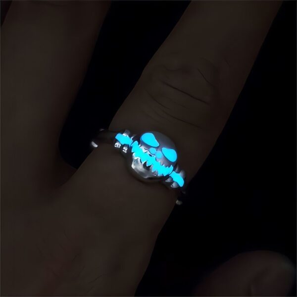 Wholesale Halloween Pumpkin Ring Zinc Alloy Grimace Luminous Ring