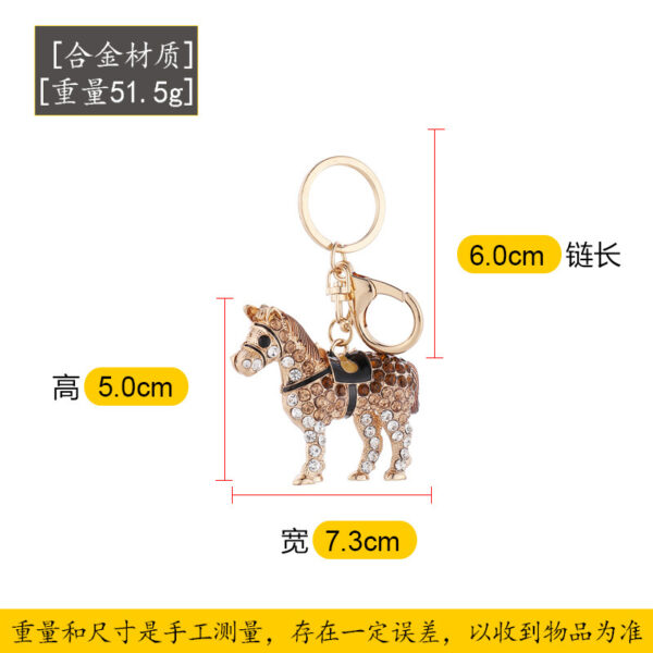 Wholesale Rhinestone Zodiac Keychain Horse Alloy Inlaid with Rhinestones