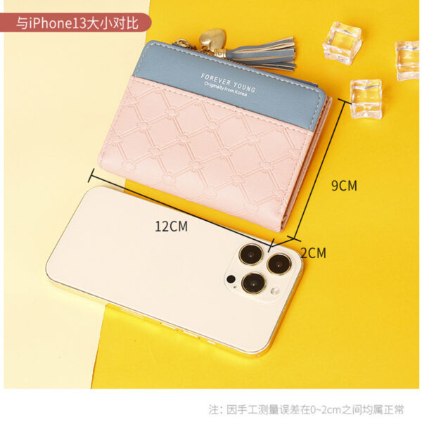 Wholesale Women's short spliced wallet with zipper and coin purse