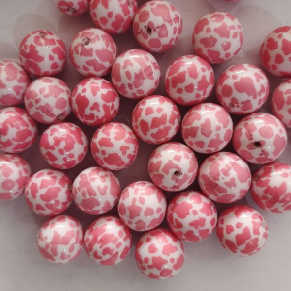 O1CN01v92RGr1QErIKhsZMY_2201245431945-0-cib Wholesale 5pcs 20MM Acrylic Pink Cow Pattern Printed Beads