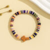 Wholesale Turquoise Cross Bohemian Colorful Soft Clay Beach Elastic Adjustable Bracelet