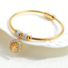 Wholesale Diamond inlaid hollow life tree magnet stainless steel bracelet