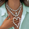 Wholesale Irregular heart-shaped Bohemian beaded necklace