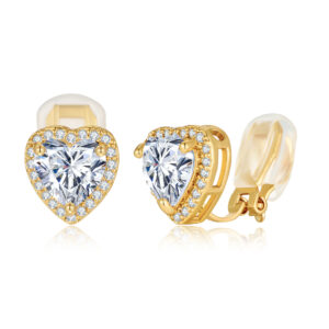 Wholesale Love zircon copper plated genuine earrings