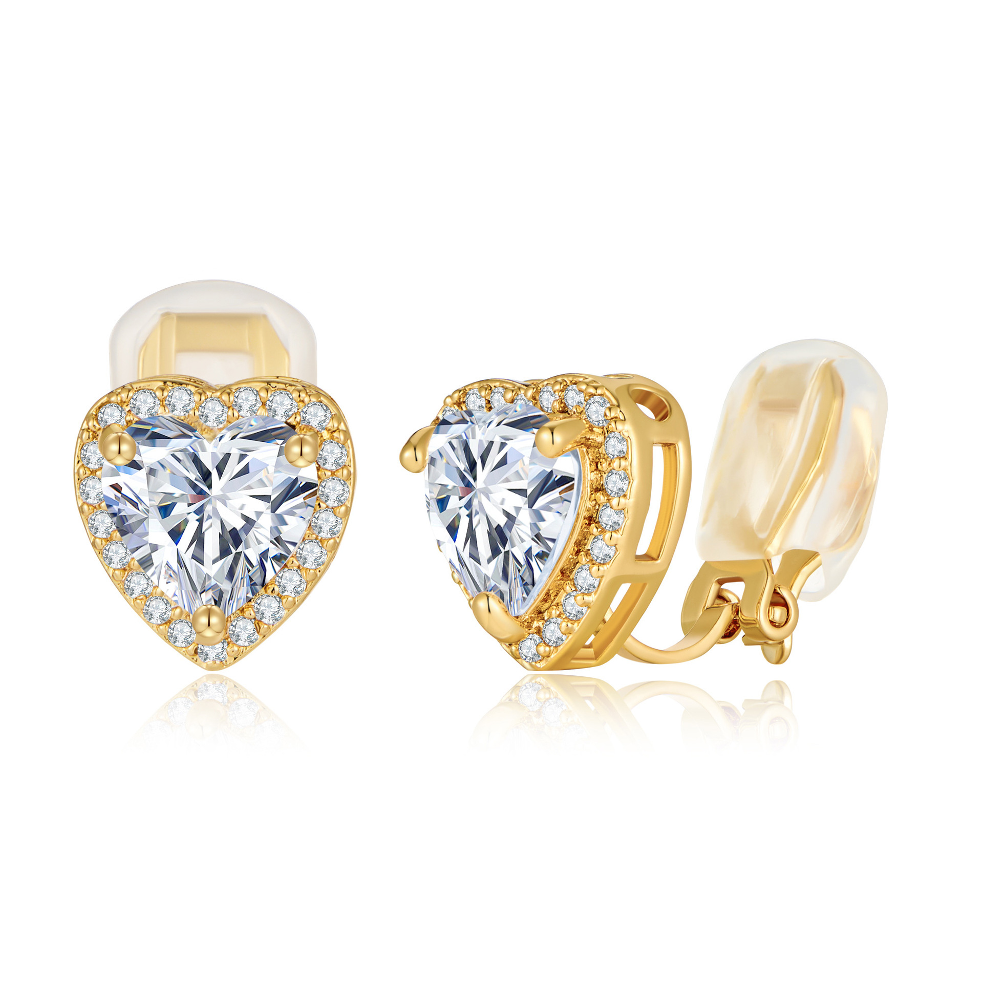 Wholesale Love zircon copper plated genuine earrings