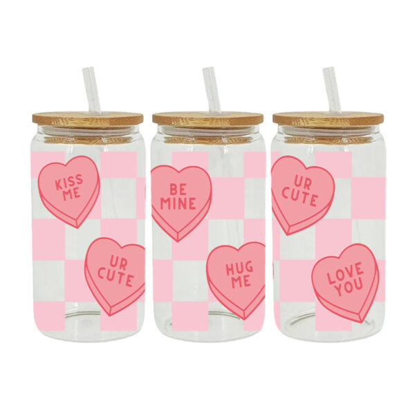 Wholesale Sweet Heart Valentine's Day 16oz Cup UV DTF Wraps