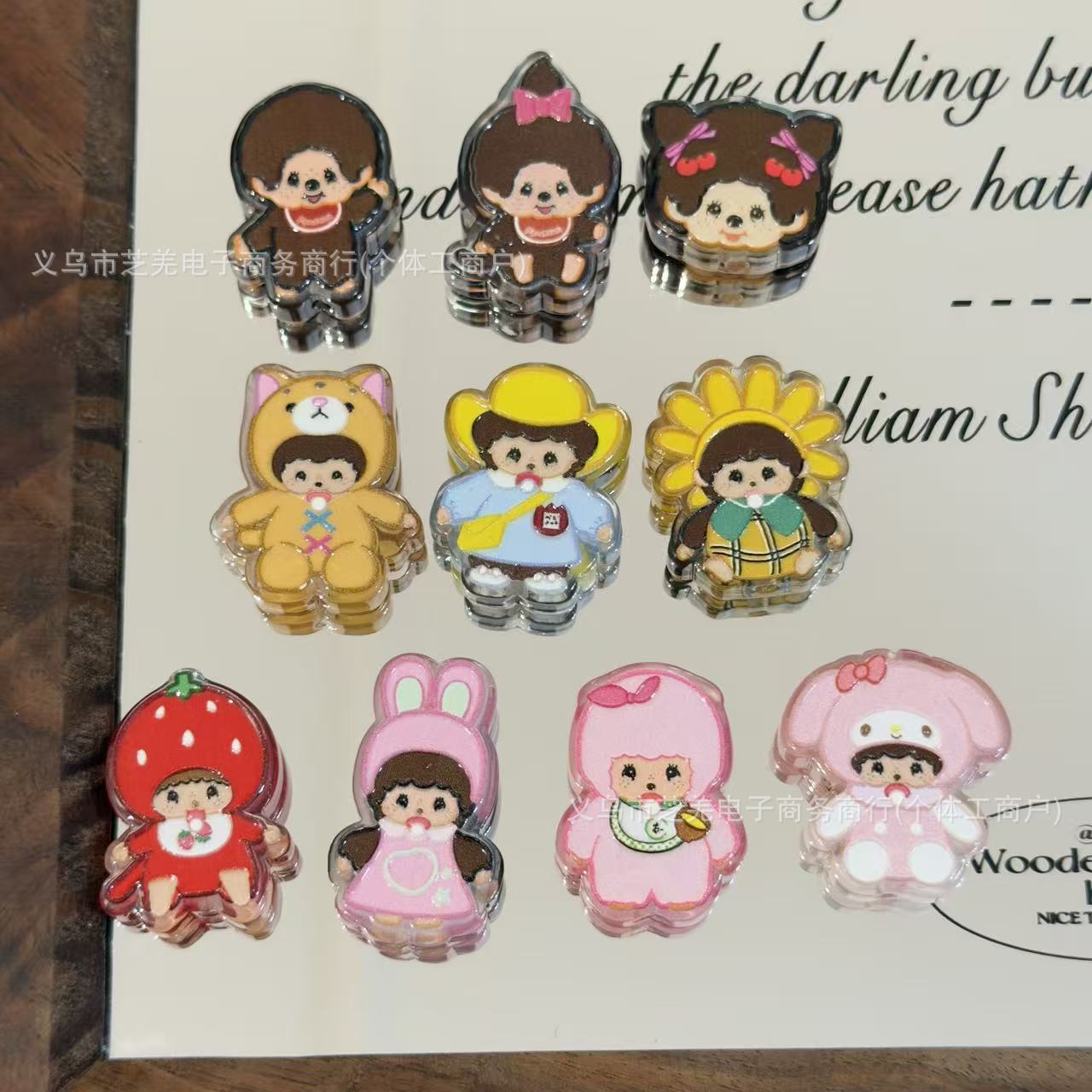 Wholesale flower strawberry hat cartoon acrylic beads