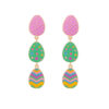 Wholesale Colorful three-layer Easter egg cute Easter earrings