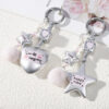 Wholesale Dumb Silver Love Hairball Sweet Keychain