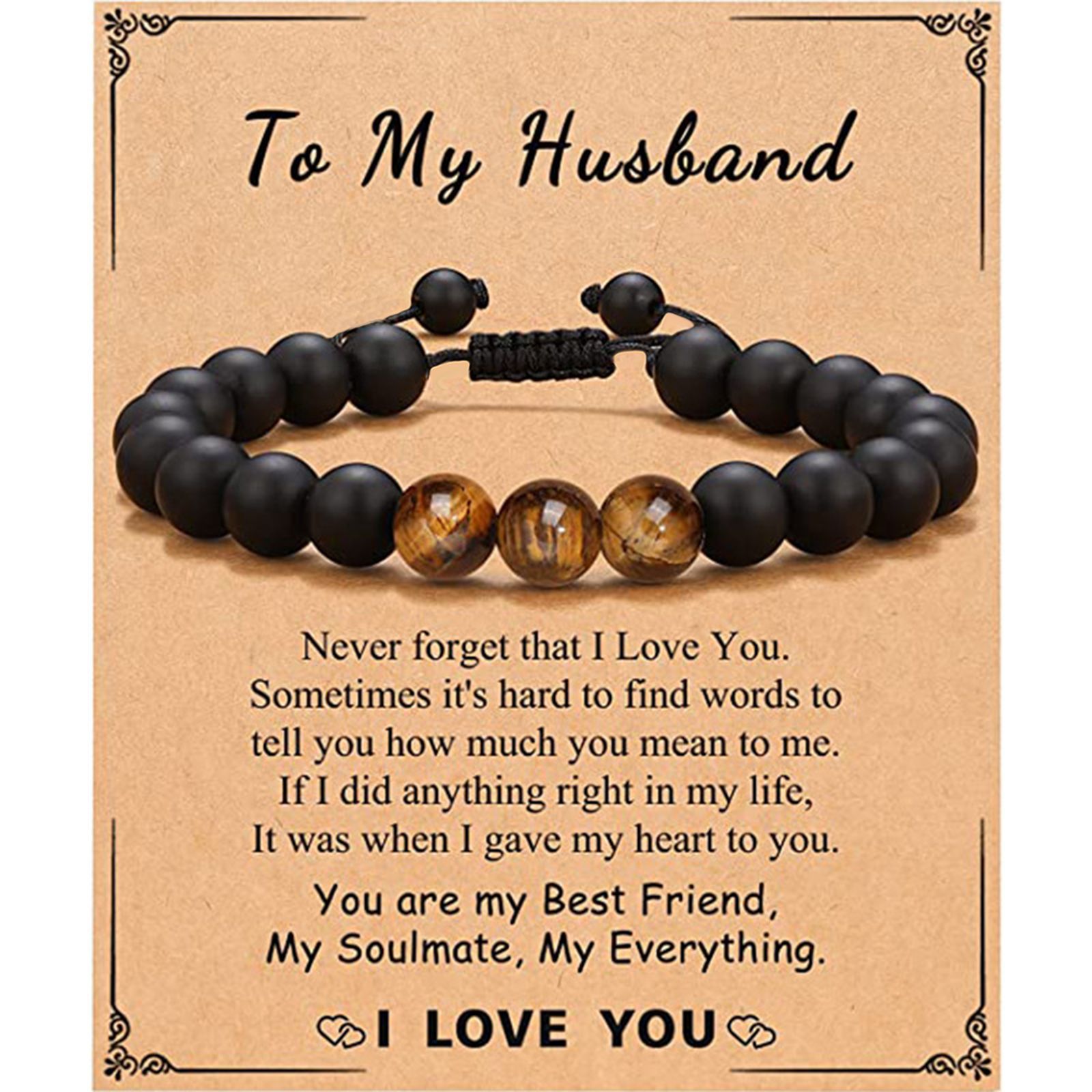 Wholesale Tiger Eye Stone Round Bead Black Matte Bracelet