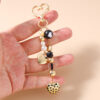 Wholesale Beaded Peach Heart Keychain Love Key Ring Key Chain Bag Pendant