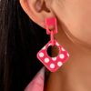 Wholesale Pink polka dots Acrylic Earrings