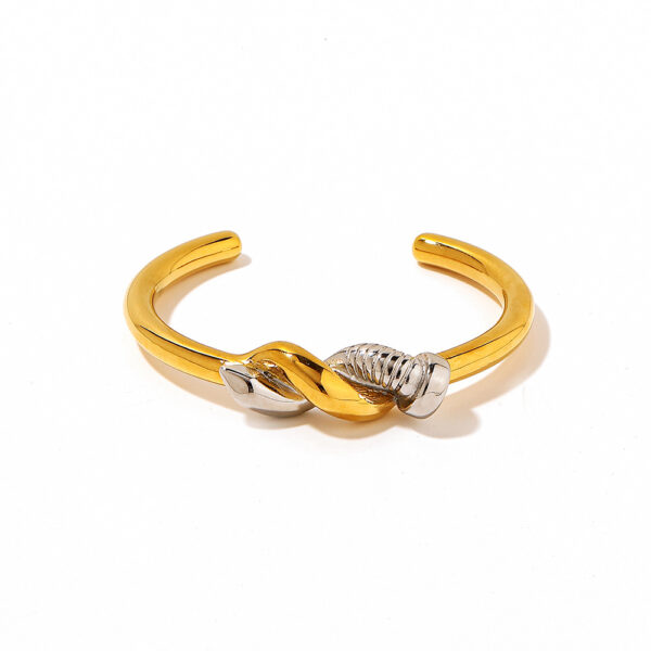 Wholesale Stainless steel polished screw gold-tone open bangle