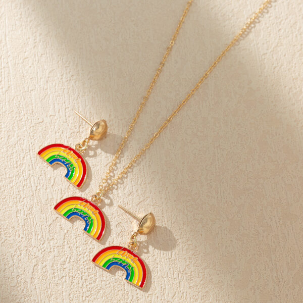 Wholesale Rainbow Love Element Necklace