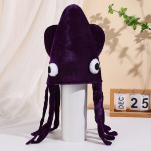 Purple gold velvet octopus hat / All yards