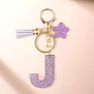 Purple j keychain