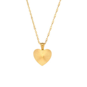 Striped geometric pendant necklace-Love