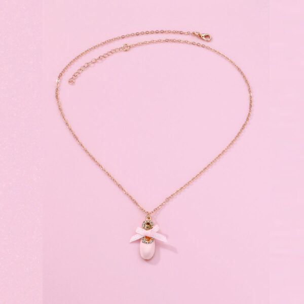 Wholesale Pink Cute Pendant Niche Ballet Shoes Necklace