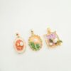 Wholesale Copper antique style enameled tulip flower pendant