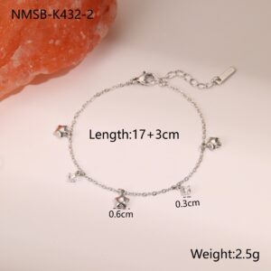 Nmsb-k432-2 steel color star bracelet / 18K